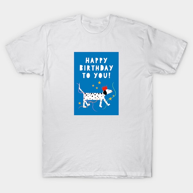 Spotty Dog Birthday Greeting T-Shirt by AdamRegester